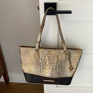 Brahmin Gold and Brown Tote, gently used.